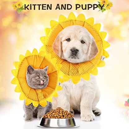 Sunflower Cat Recovery Cone Collar Soft Adjustable Elizabethan Cone,Small - Image 6