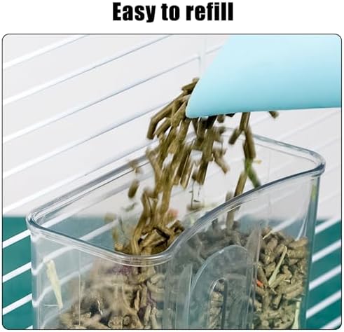 Hanging Automatic Food Dispenser, 27oz Large Capacity Hanging Pet Cage Feeder for Rabbit Bird Chinchilla Hedgehog Guinea Pig Ferret Kitty Puppy (Orange) - Image 2