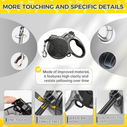 16 ft Retractable Dog Leash, Transparent Design, Up to 110 lbs - Image 3