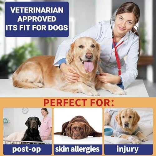 Inflatable Reflective Dog Cone Collar Alternative After Surgery,Doggie Recovery Dount Neck Ecollar,Adjustable Soft Dog Cone Collar for Small Medium Large Dogs (Light Blue, L) - Image 5