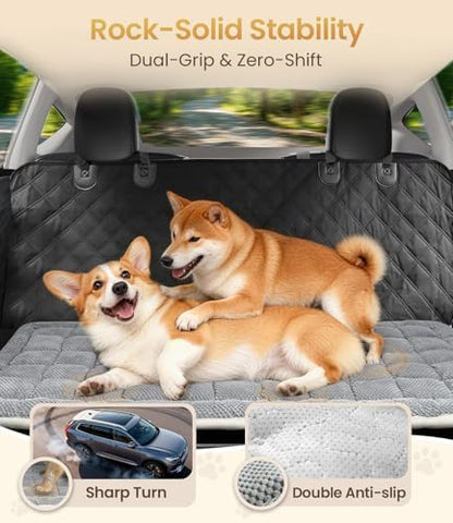 Zanch Thick Supportive Dog Car Bed for Car Backseat, Soft Non-Slip Travel Car Blanket Seat Cover with Joint Protection, Fits SUVs, Trucks & Backseat Extenders [Grey, 52.36"×24.8"] - Image 3