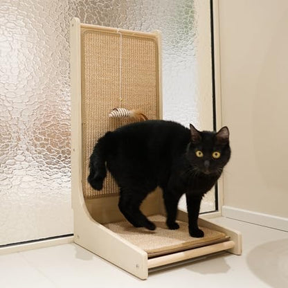 PETKARAY Cat Scratcher, Sisal Cat Scratch Pad, L Shape Scratching Board for Indoor Kitty, Floor Mounted Scratcher with Mouse Toy - Image 7