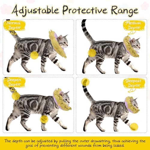 EXPAWLORER Cat Cone Collar Soft, Cat E Collar Recovery After Surgery to Stop Licking, Adjustable Waterproof Cute Neck Elizabethan Pet Kitten Puppy Donut Pillow for Cats Puppy Wound Healing, Greens - Image 3