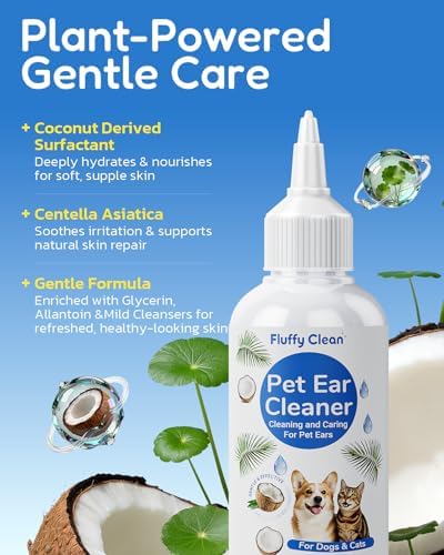 Dog Ear Cleaner - Pet Ear Wash, Flush and Drop Cleaner Solution for Cat & Dog Infection and Itch Relief, Gently Removes Debris, Wax Buildup, Odor - 1.69 fl oz - Image 3