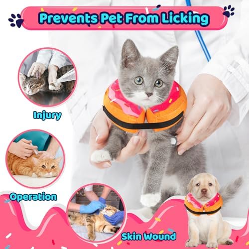 Grand Line Donut Inflatable Collar for Dogs and Cats, Soft Recovery Dog Cone After Surgery, Protective Pet Neck Cone for Small, Medium, Large Dogs, Not Block Vision (Pink, S) - Image 2