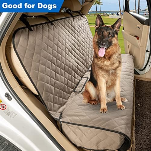 VIEWPETS Bench Car Seat Cover Protector, Waterproof Heavy-Duty, Khaki - Image 3