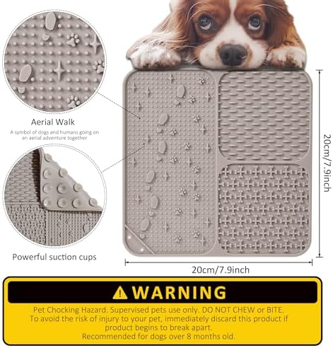 Lick Mat for Dogs Cats 2pcs 7.9" Silicone Slow Feeder - Image 2