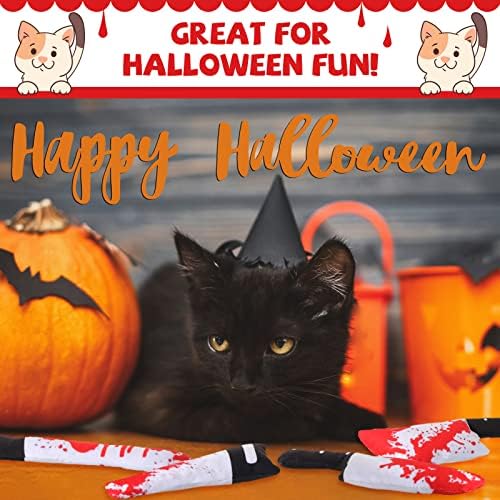 Honoson 8 Pcs Cat Catnip Toys Horror Knife Shaped Kitten Catnip Crinkly Sound Toys Indoor Outdoor Exercise for All Cat Breeds, 7.8 Inches - Image 4