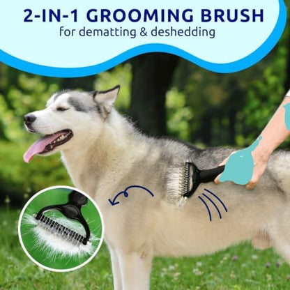 Pat Your Pet Deshedding Brush & Metal Comb Grooming Combo for Cats & Dogs - Image 3