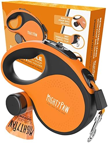 Mighty Paw Retractable Dog Leash with Poop Bag Holder, 16 Ft by MightyPaw
