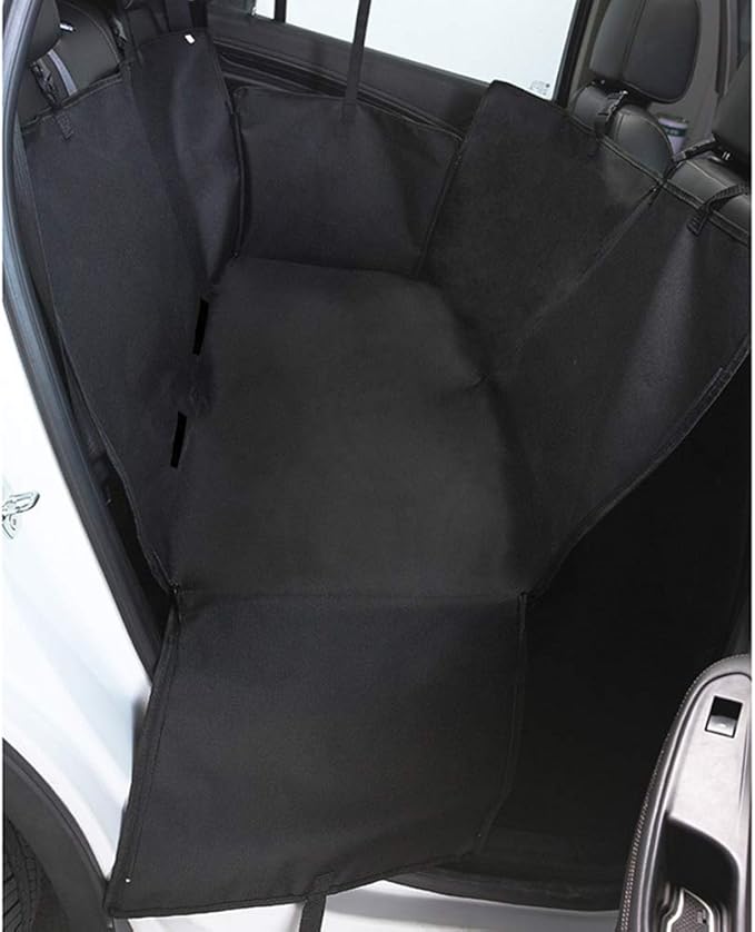 Dog Car Seat Cover - Heavy Duty Dog Hammock with Side Flaps - Waterproof/Scratch Proof/Nonslip Padded Pet Seat Cover - Universal fits All Cars