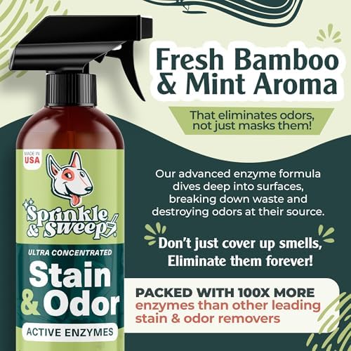 Sprinkle & Sweep: Pet Stain & Odor Enzyme Spray - 32oz, 2 Pack - No Scrubbing Concentrated Formula, Dog & Cat Urine Destroyer, Carpet Spot Cleaning - Image 4