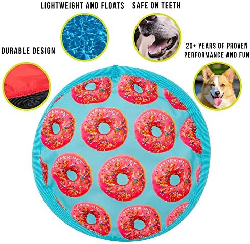 Hyper Pet Flippy Flopper Flying Disc Soft Dog Toy, 9 Inches, Donut Design - Image 3