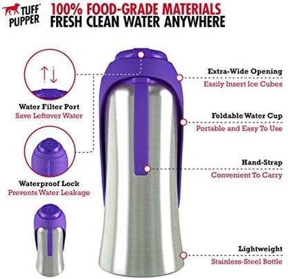 PupFlask Large Dog Water Bottle, Portable Stainless Steel Travel Bowl - Image 5