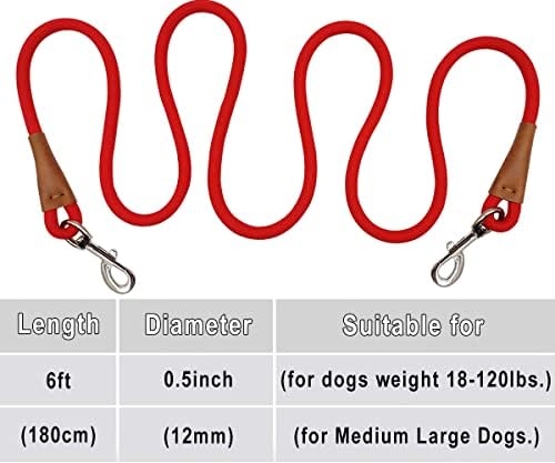 6 Foot Dog Tie Out Rope Leash, 1/2-In Indoor Training Tie Down - Image 4