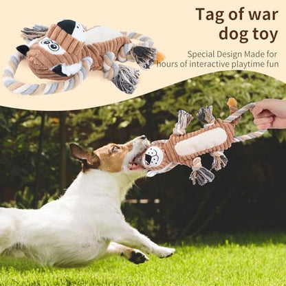 Squeaky Dog Toys Interactive Durable Rope-Infused Lion Shape Puppy Chew Toys for Small, Medium and Big Dogs - Image 5
