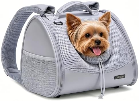 Small Dog Cat Chest Carrier Backpack,Adjustable Ventilated Front Facing Backpack Carrier for Small Dogs Cats Puppy,Airline Approved Lightweight Doggy Backpack for Travel Hiking Outdoor by NALIYOUHU