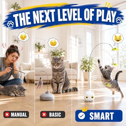 CATPICK Interactive Cat Toy for Indoor Cats, Automatic Flying Bird Toy - Image 4