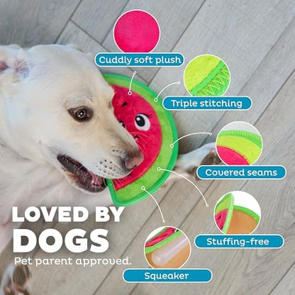 Outward Hound Tough Skinz Durable Chew Squeaky Dog Toy, Watermelon, 9.8" - Image 4