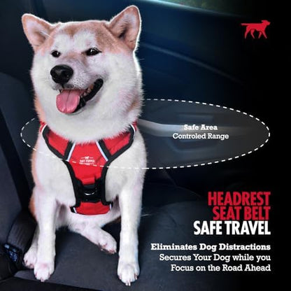 Tuff Pupper Dog Seat Belt for Car Headrest | Adjustable Length Dog Car Harness Restraint | Heavy-Duty Aviation Aluminum Carabiner & Tactical Buckle | Universal Fit for Small, Medium & Large Dogs - Image 4
