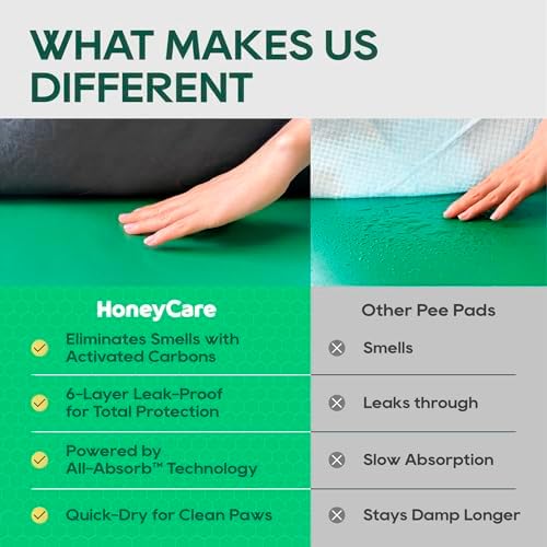 HONEY CARE All-Absorb Puppy Training Pads Dog Potty Pads Absorb Eliminating Urine Odor, Jumbo-Size Charcoal Puppy Pee Pad (Carbon, XL 28x34 inch, 40ct) - Image 4
