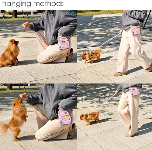 Raisingwell Dog Treat Pouch for Pet Walking and Training with Clicker 2 Cup Silicone Bag Small Fanny Pack Holder for Puppy Snack Dispenser Kit for Leash and Outdoor Use (Rainbow) - Image 5