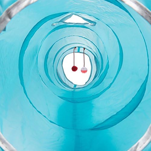 2 Way Cat Tunnel Pet Play Tube - Collapsible Tunnel for Small Pet/Cat/Kitty/Doggy/Rabbit (Blue) - Image 2
