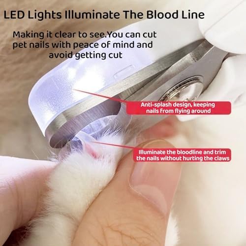 Quiet 2 in 1 Dog Nail Clippers & Cat Claw Trimmers,USB Rechargeable Claw Clippers for Small Medium Dogs and Cats,Cordless Safe Guard Nail Grinder with LED Lights Pink - Image 5