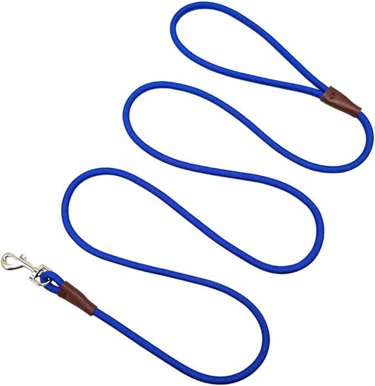 Small Dog Leash, 1/4" by 6/8/10 FT Lightweight Strong Nylon Rope Leash, Bright Classic Lead for Small Pets/Puppy/Cat (10ft, Dark Blue)