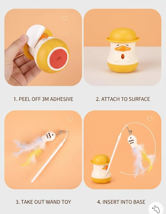 Cat Toy with Feathers, Jumps and Spins, Two Modes, Suitable for Indoor, Home, Sofa Corners, Furniture, Floors, Travel Play, enriching Your Cat's Life, and Outdoor use.