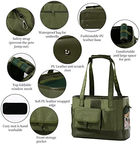 Dog Carrier, Cat Carrier, Pet Carrier, Foldable Waterproof Premium Oxford Cloth Dog Purse, Portable Bag Carrier for Small to Medium Cat and Small Dog - Image 4