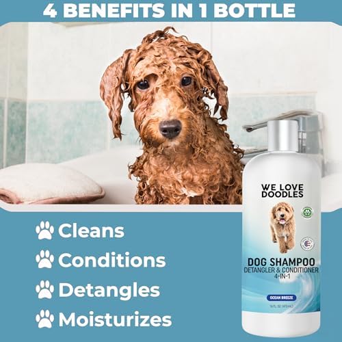 Dog Shampoo, Conditioner & Detangler, Gentle Tearless, Ocean Breeze, 16OZ - Image 3