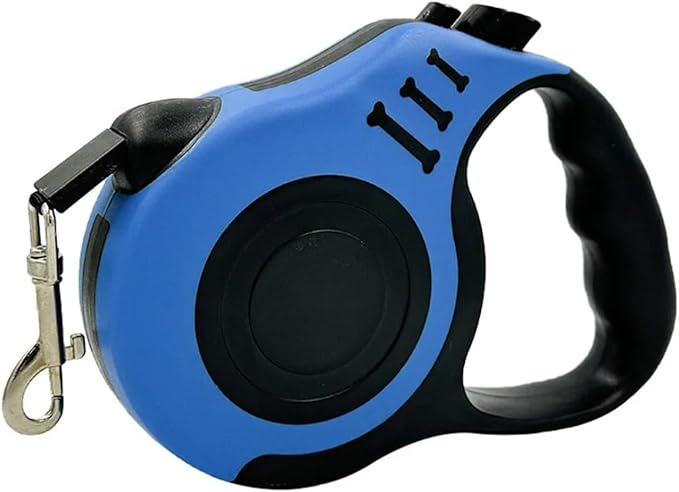 SALAN Retractable Dog Leash, 16.5 feet Pet Lead with Anti-Slip Handle, Durable Training Leash for Small Medium Dogs Cats, Red and Blue (Blue)