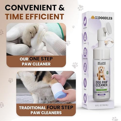 Dog Paw Cleaner, No-Rinse, 3-in-1 Silicone Bristle Brush, Lavender, 5 oz - Image 5