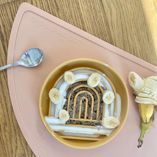 Slow Feeder Dog Bowl - Silicone Dog Bowl, Medium, 7.5" x 1.5" - Honey - Image 4