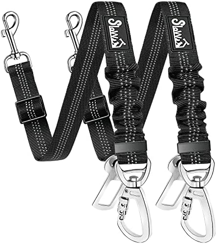SlowTon Dog Seatbelt, 2 Pack Adjustable Heavy Duty Dog Safety Seat Belt by SlowTon