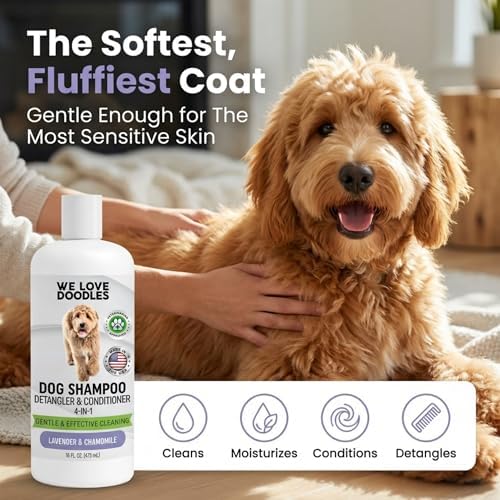 4-in-1 Dog Shampoo & Dog Conditioner, Puppy Pet Wash Soap, Lavender, 16 oz - Image 2