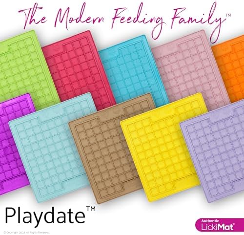 LickiMat Classic Playdate Slow Feeder for Dogs Lick Mat Boredom Anxiety Reducer Perfect for Food Treats Yogurt Liquid Food Peanut Butter Fun Alternative to a Slow Feed Dog Bowl, Purple - Image 6