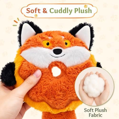 3-Pack Plush Squeaky Dog Toys with Crinkle Tails - Image 3