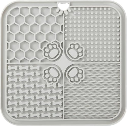 Dog Lick Mat, Dog Slow Feeder, Non-Slip Design Lick Mat for Dogs and Cats, Boredom and Anxiety Reducer,Suitable for Treats, Yogurt, Peanut Butter (1Pack Grey) by WLDJMP