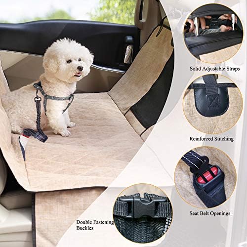 VIVAGLORY Dog Seat Cover Dog Hammock, Large, Heather Khaki - Image 3