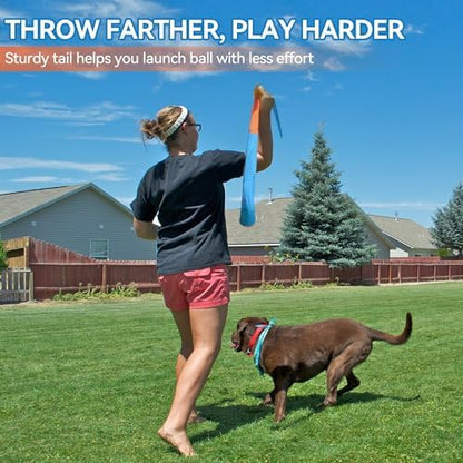 ALL FOR PAWS 2-Pack Dog Ball Toy with Tail, Interactive Throw & Catch Toy for Medium & Large Dogs, Rubber Ball with Squeaker for Exercise & Boredom Relief - Image 5