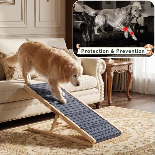 Wooden Dog Ramp for Couch, Foldable Pet Ramp for Small Dogs, 39.4" L - Image 4