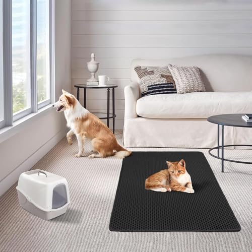 Cat Litter Mat Litter Box Mat 24 X 18 Inches Black - Image 6