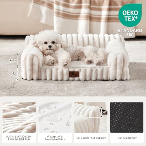 Orthopedic Dog Bed Medium 30x20x8.5” Washable Cover Cream - Image 3
