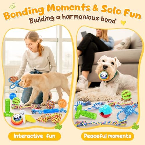 KIPRITII 25 Pack Dog Toys Set – Ideal for Teething, Entertainment & Interactive Play, Includes Puppy Toys, Rope Toys, Treat Balls and Squeaky Dog Toys - Image 4