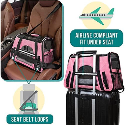 PetAmi Airline Approved Pet Carrier for Cats & Small Dogs, Small, Pink - Image 6