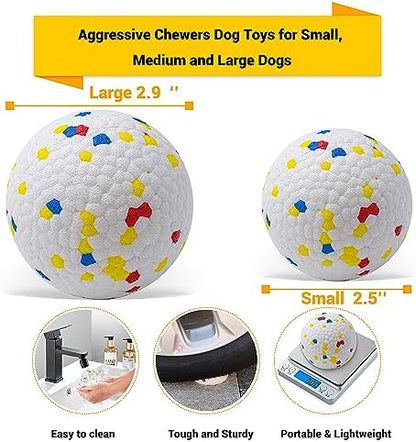 Dog Balls Toys for Aggressive Chewers, Indestructible Durable Bouncy Floating Balls for Dogs to Fetch, Durable Solid Rubber Ball for Training Dog(4 PCS) - Image 3