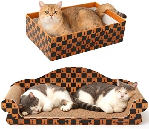27" Cat Scratcher Bed & Sofa, Large Scratching Board House, Spacious & High Density Cat Scratch Pad Couch for Indoor Cats by Unknown