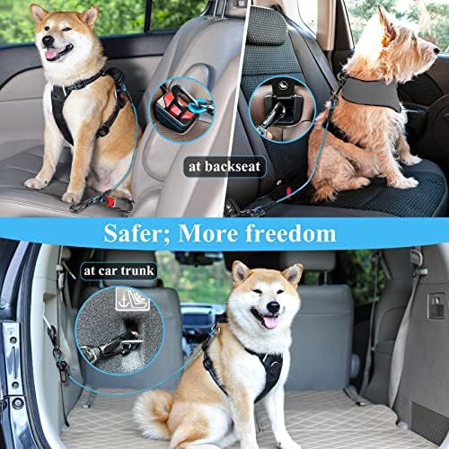 VIVAGLORY Dog Seatbelt Tuffbelt Dog Car Harness, L, Blue - Image 4